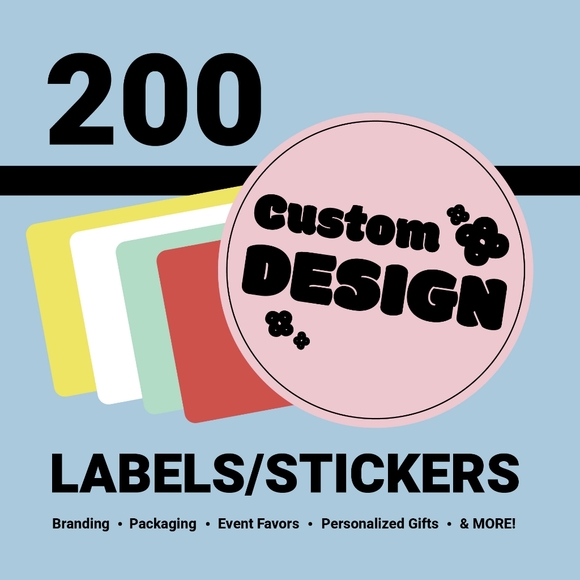 Custom Printed Labels – 200 Circle or Rectangle Stickers | Your Design or Mine! - Picture 1 of 7